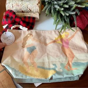 Linen Travel or Makeup Bag